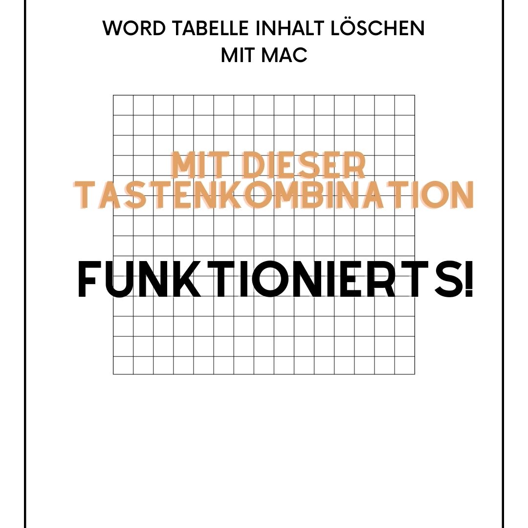 Word Tabelle Inhalt Zellen mit Word Mac löschen