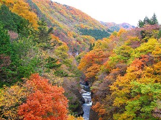 紅葉の吹割渓谷