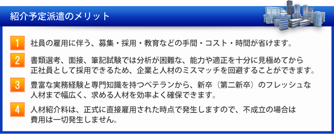 紹介予定派遣のメリット