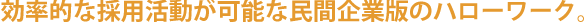 効率的な採用活動が可能な民間企業版のハローワーク。