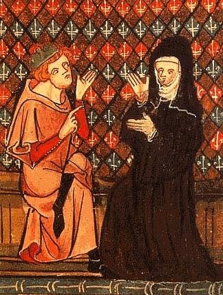 Miniatura medievale dal Roman de la Rose raffigurante Abelardo