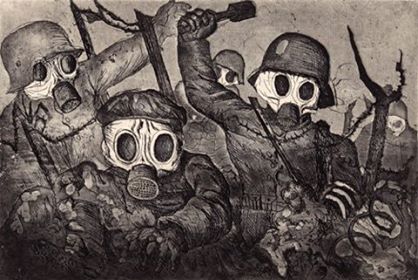 Otto Von Dix, l’orrore della guerra durante un attacco di gas, 1924