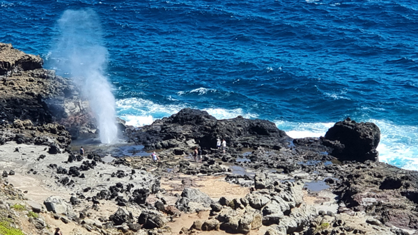 Lavafeld am Strand von Maui