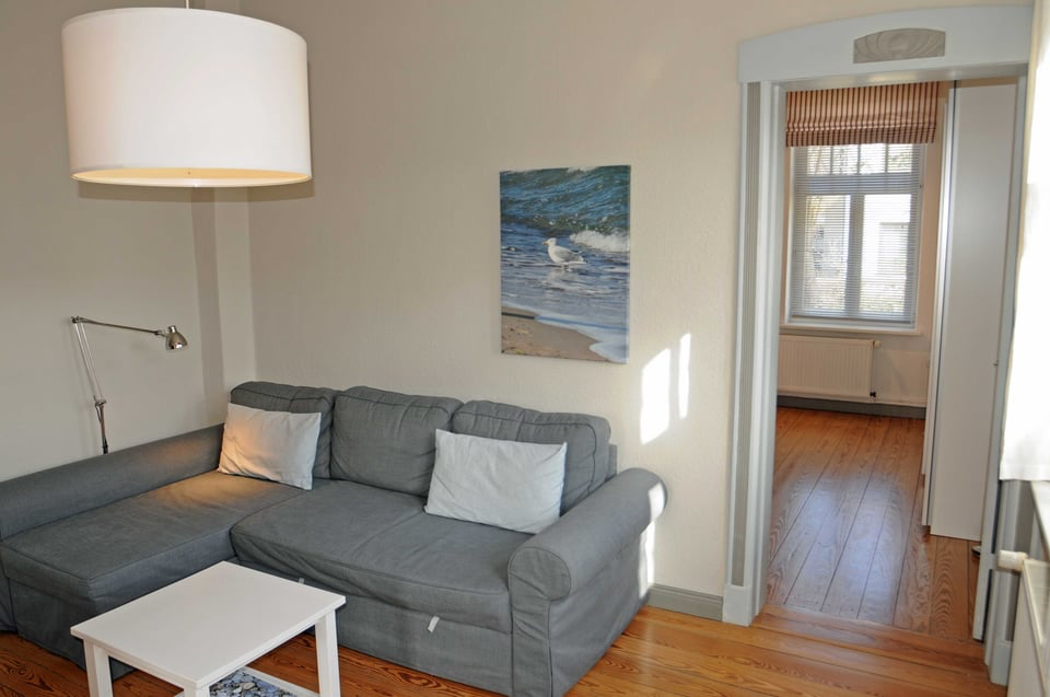 Ferienwohnung Möwe: mediterranes Wohnzimmer