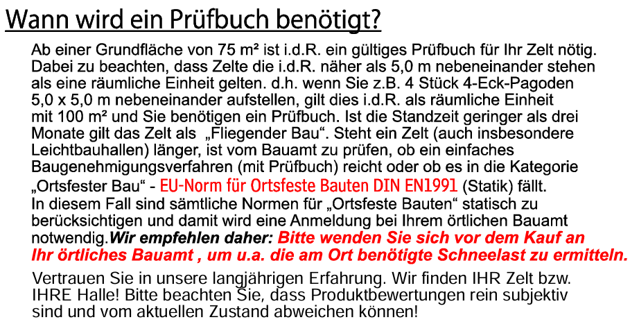 Wann wird ein Prüfbuch für eine Lagerhalle benötigt?