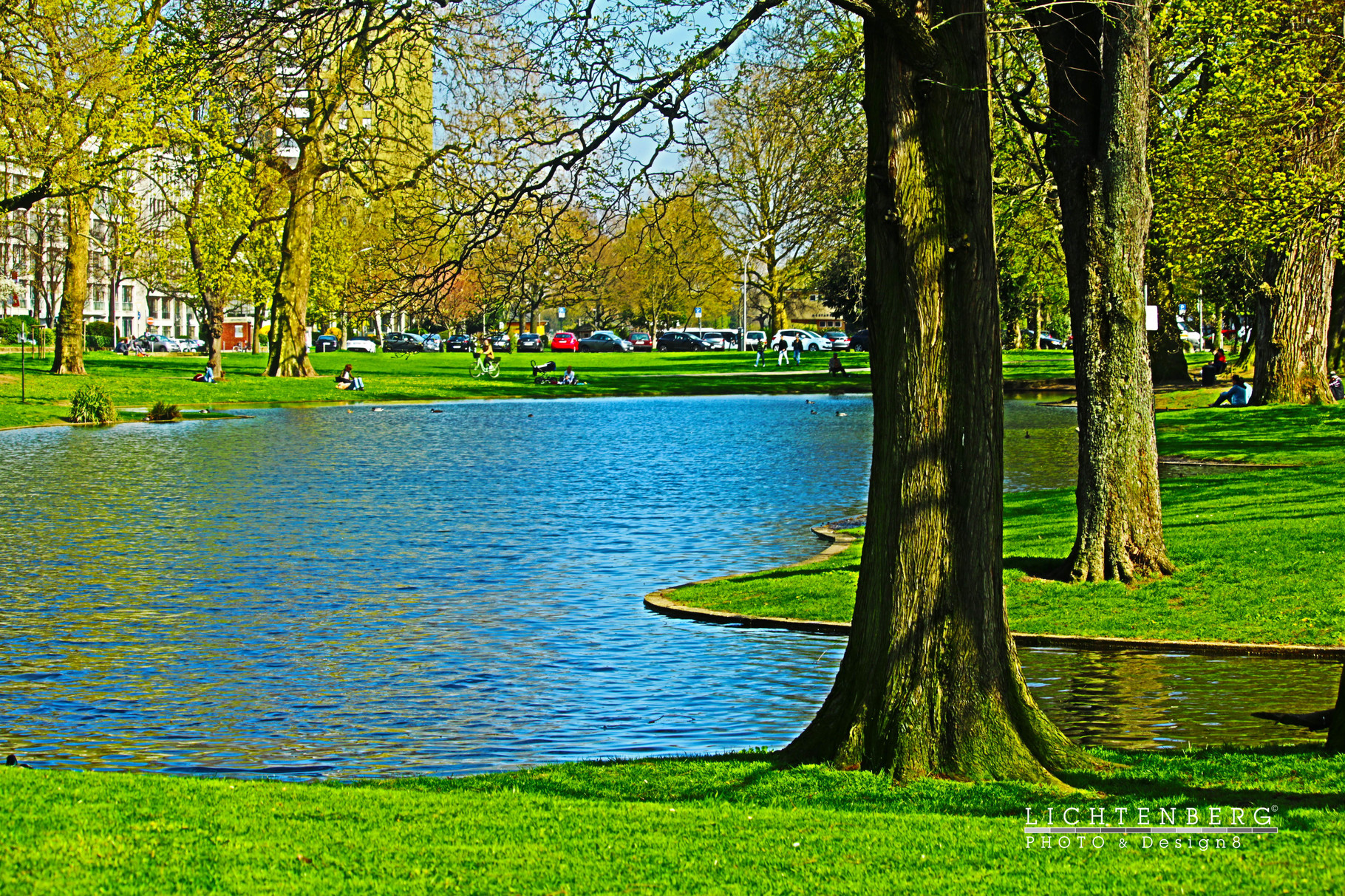 Theodor-Heuss-Park mit Weiher | Theodor-Heuss-Park with pond