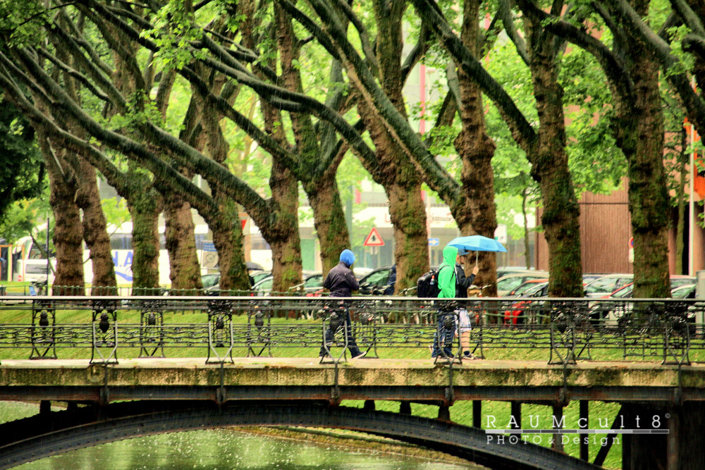 Brücke, Regen, Schirm |  Bridge, rain, umbrella