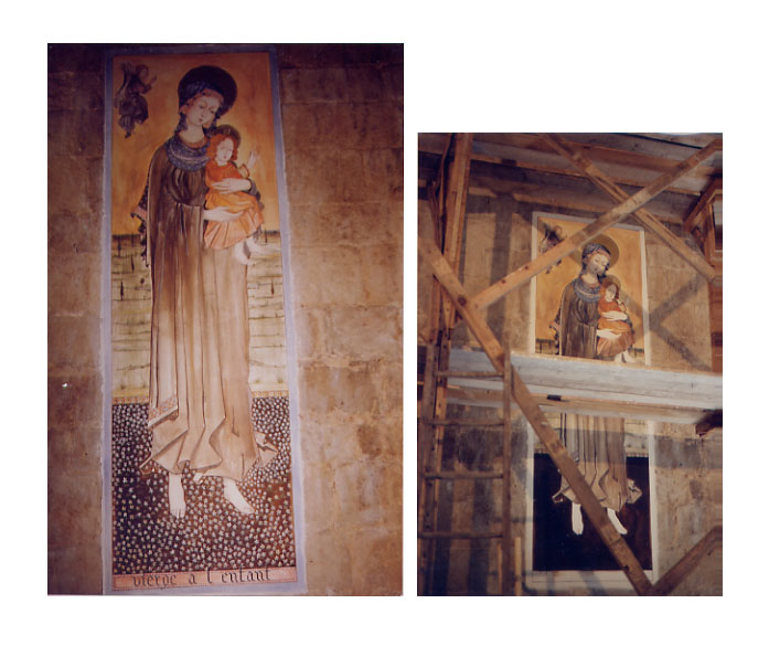 Réalisation de 4 fresques en l'église Ste Colombe de Duras(47), 1995