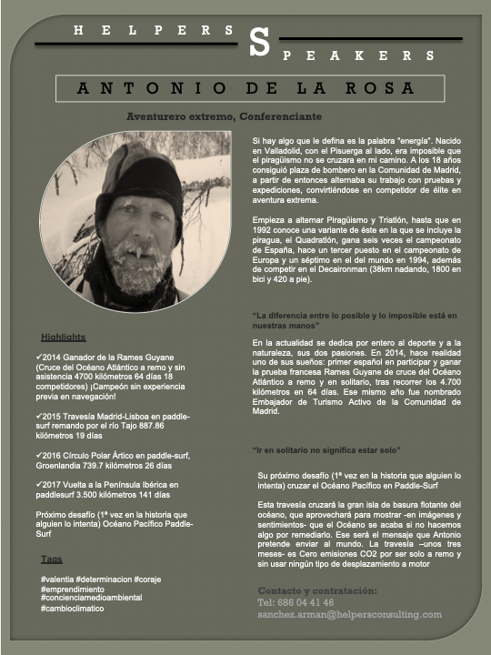 Antonio de la Rosa Conferencias Aventura Medio Ambiente Superación