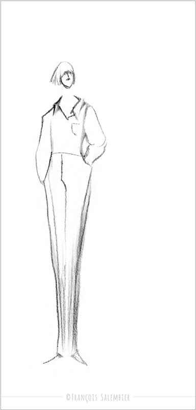 dessin de mode-observateur-admirateur-visiteur-dandi-francois-salembier-croquis-sketch