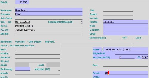 Praxissoftware Praxis Software Praxisprogramm Praxis Programm Software für Praxis Arztsoftware PVS Patient neu erfassen neuer Patient Patientenakte verdoppeln