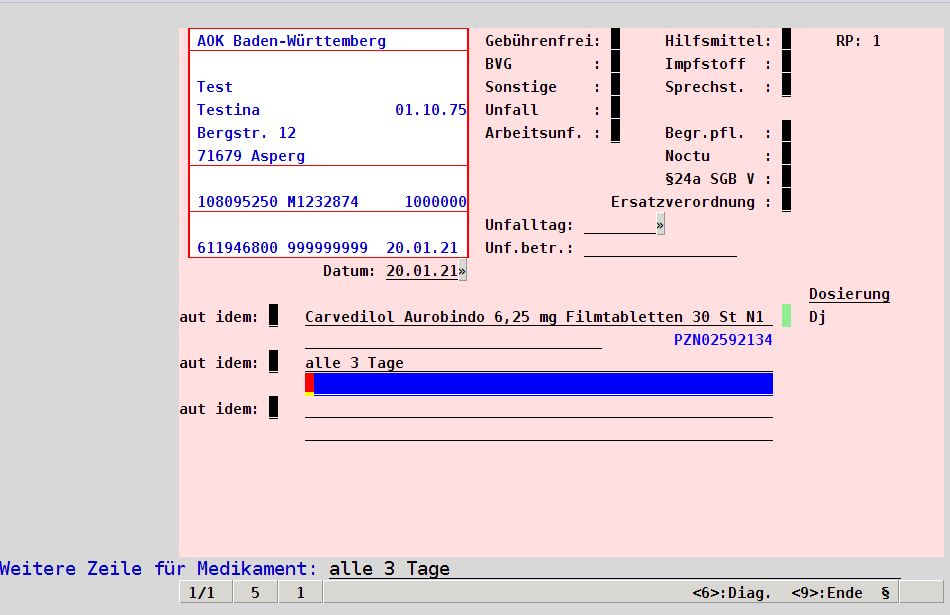 Tipp der Woche EVA Tipps Praxissoftware Praxisverwaltung abasoft Rezept freitext eine Zeile in Rezept Formular hinzufügen Wie füge ich eine Freitext Zeile in einem Rezept ein