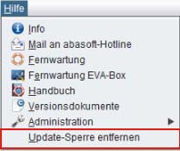 Tipp der Woche EVA Tipps Praxissoftware Praxisverwaltung abasoft Updatesperre entfernen EVA Arbeitsplatz funktioniert nicht veraltete Arbeitsplatz was tun Sie arbeiten momentan mit einer veralteten Version des Arbeitsplatzes. Fehler Meldung