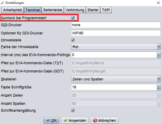 Praxissoftware arztpraxis praxisverwaltung EVA Numlock ein- und ausschalten wie schalte ich in EVA beim Programmstart den Numlock ein und aus?