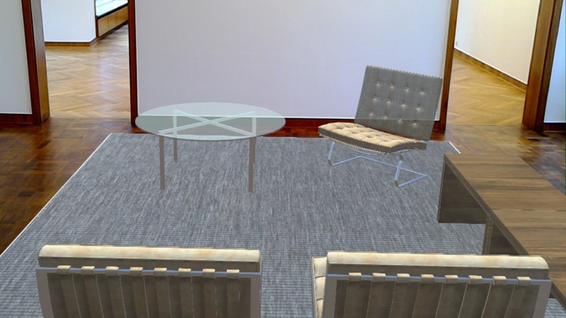 Screenshot aus der VR-Brille, Virtuelle Installation Haus Lange, Programmierung: cognitas.