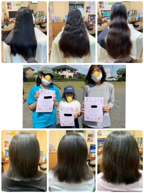 ヘアドネーション親子3人で～１人で３回目