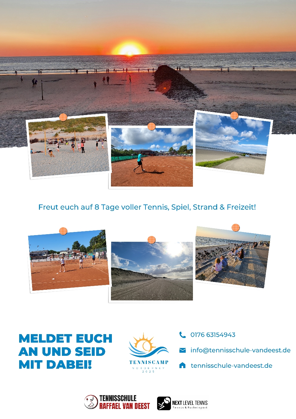 Norderney Jugend-Tenniscamp 2024 29.07. - 03.08.2024 mit der Tennisschule Raffael van Deest Leer (Ostfriesland)