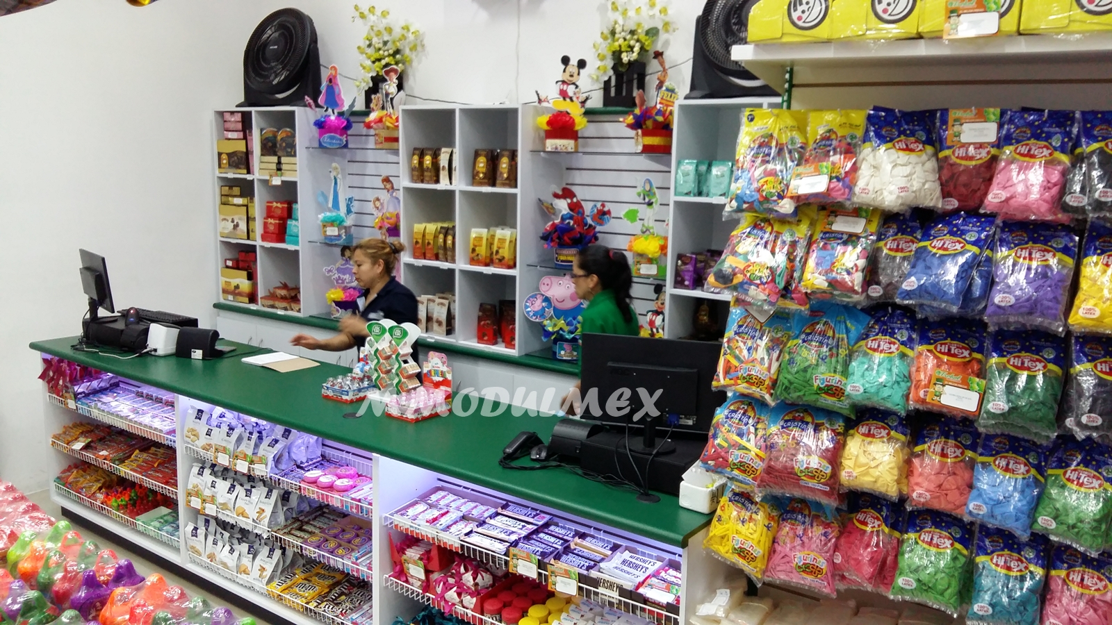 Muebles de tiendas, mostradores, vitrinas, anaqueles y estantes para