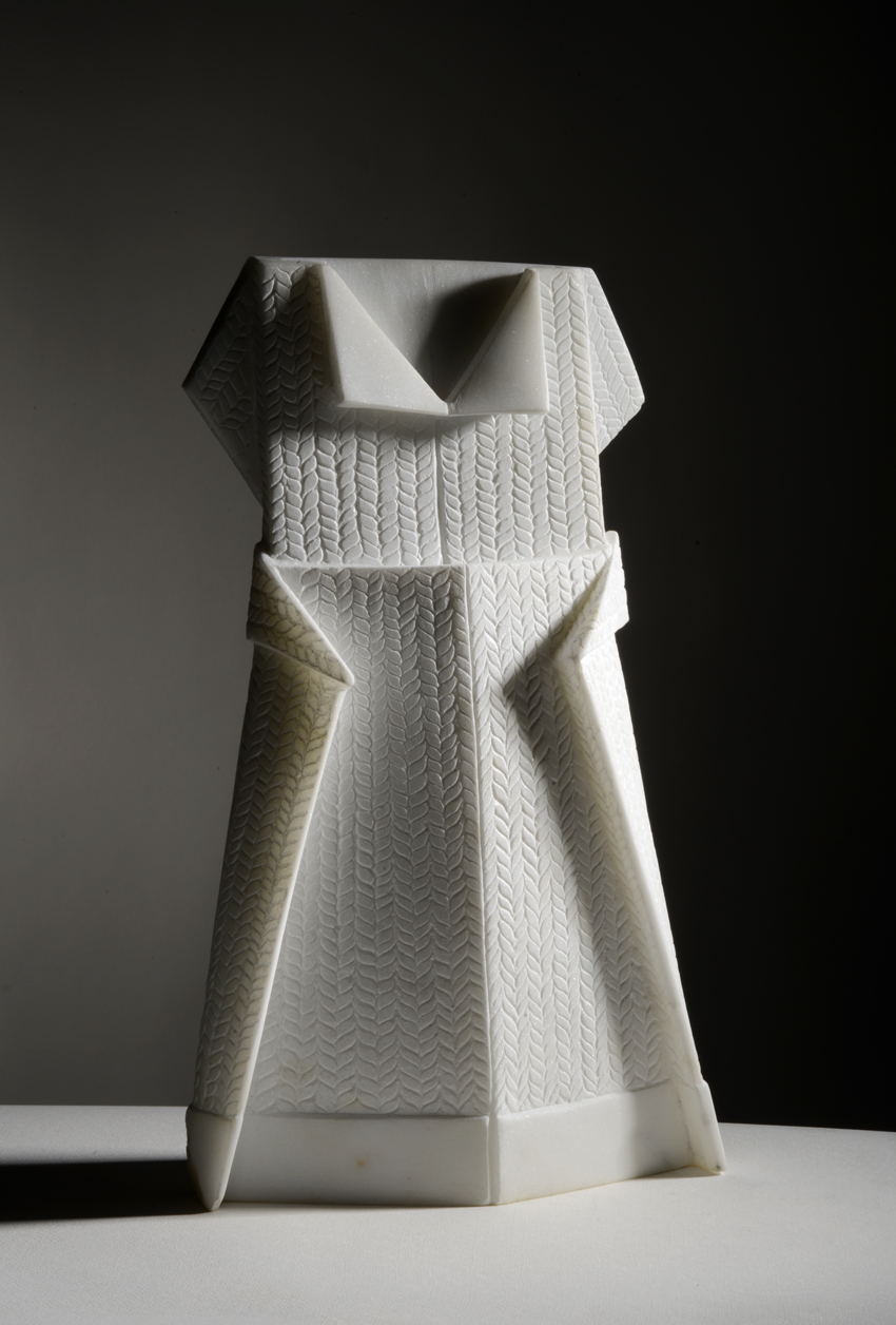 vestito origami, marmo statuario