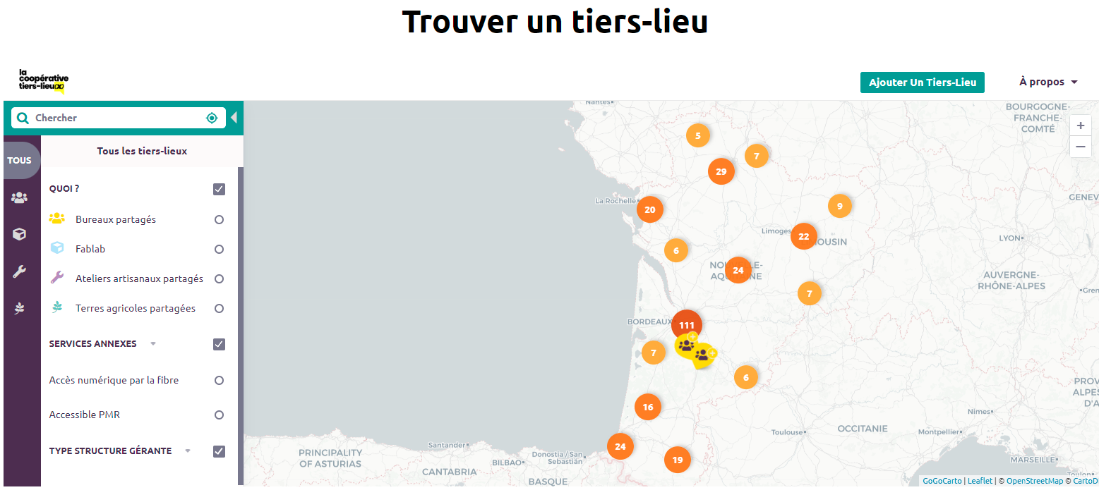 Carte des Tiers-Lieux