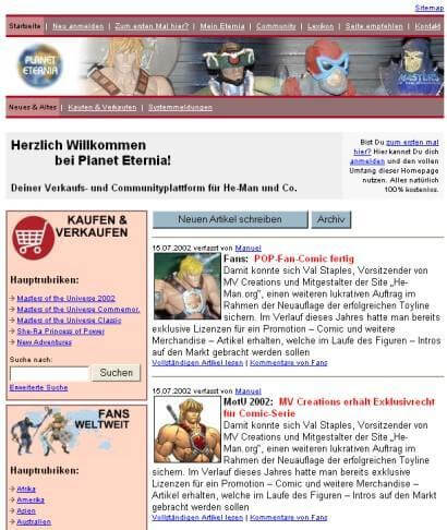 www.planeteternia.de Startseite_2003