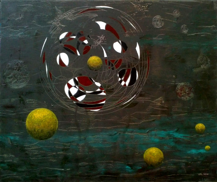 Tribulations cosmiques - 2015 - Huile sur toile - 46 x 55 cm