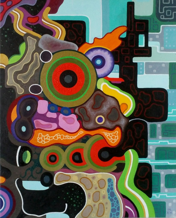 Le nombril du chaos – 2014 – Huile sur toile – 61x50 cm