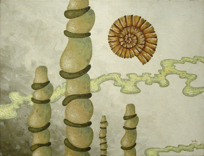 Les bambous stalagmitiques - 2000 - huile sur toile 27x35 cm