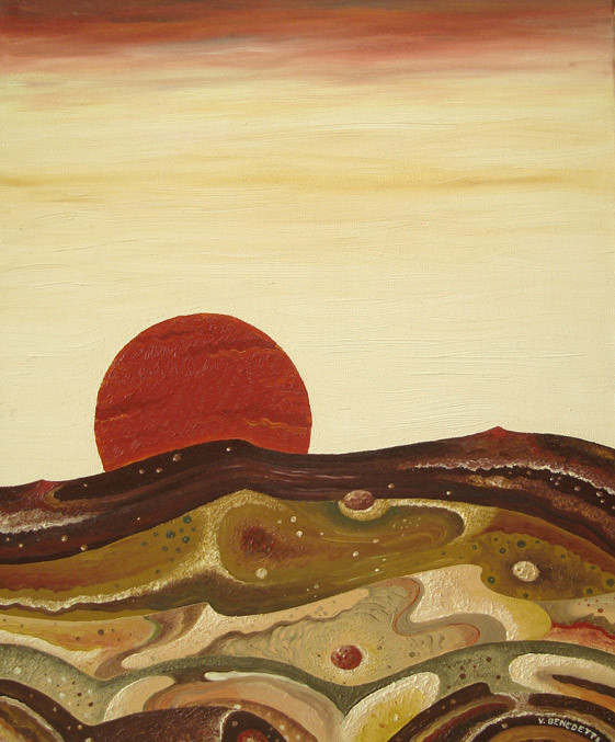 Soleil couchant n°1 - 1994 - huile sur toile 46x38 cm 