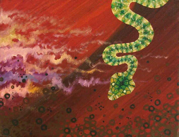 Le serpent - 1999 - huile sur toile 27x35 cm