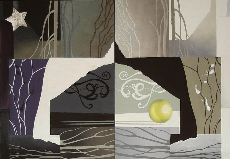 Le jour et la nuit -  2009 - huile sur toile - 2 toiles de 70x50 cm