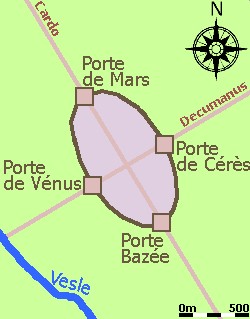 Reims (Durocortorum) : La ville et ses 4 portes (Bas-Empire)