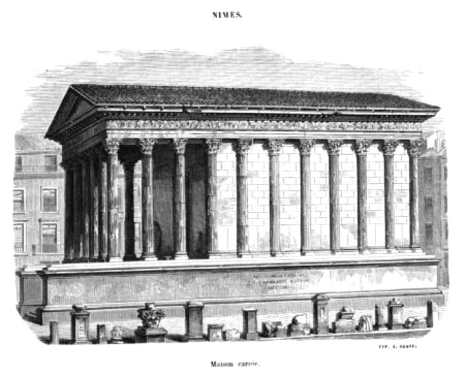Nîmes (Nemausus) : Maison carrée (1853) - Temple romain - Narbonnaise - France
