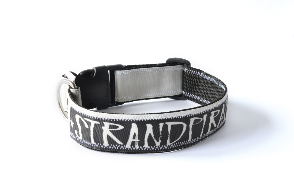 Studio am Meer Halsband Strandpirat Segeltuch schwarz - hundestrand -  besonderes fr vier Pfoten