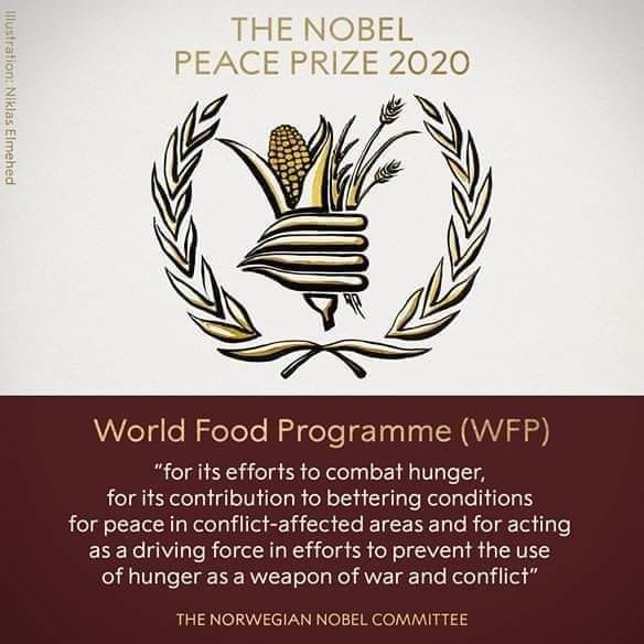 World Food Programme WFP Wins Nobel Peace Prize 2020