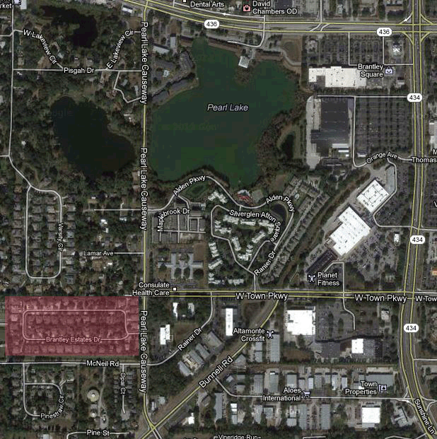 Satellite Map of Brantley Estates Surrounding Area