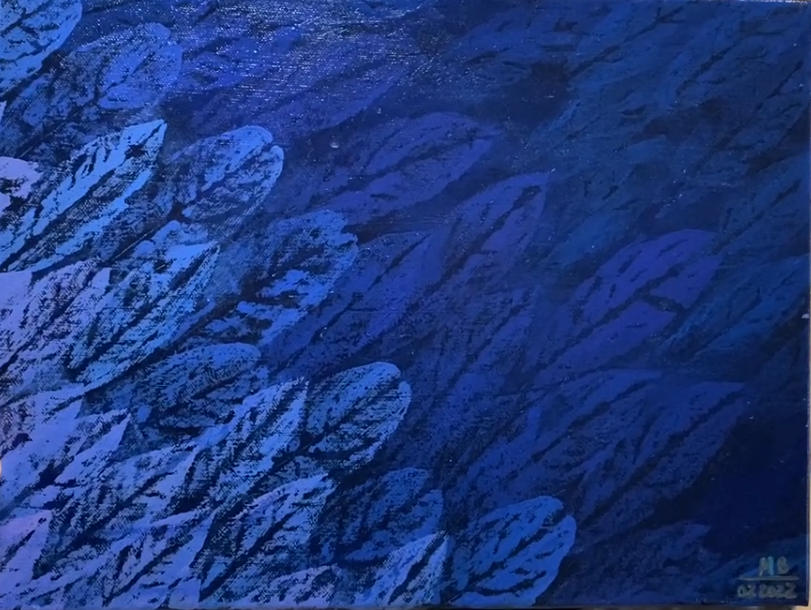 "Blaue Blätter" Acryl
