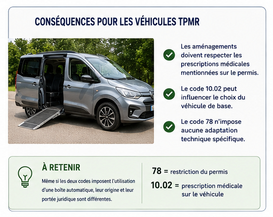 Conséquences pour les véhicules TPMR