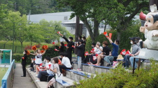 前の試合 神戸3-0甲南 神戸大学の応援団