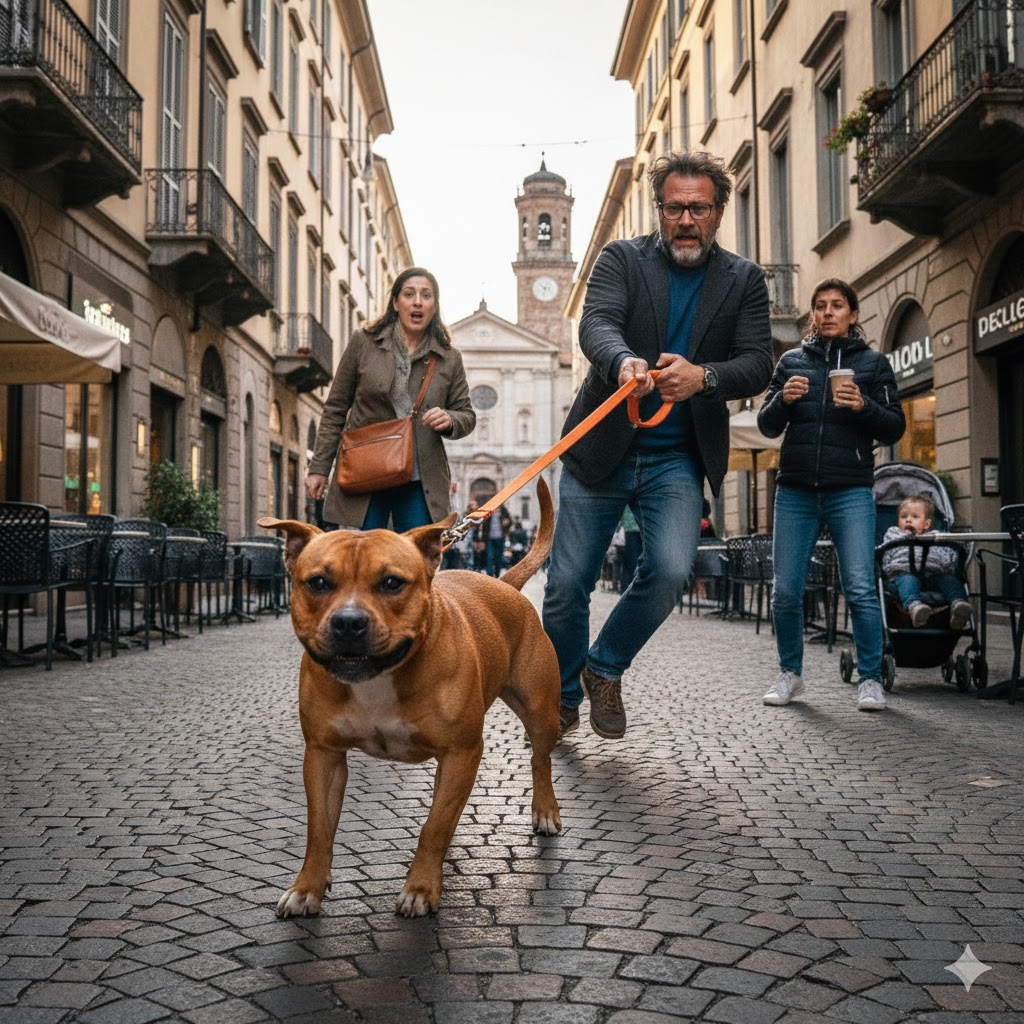 Cane tira al guinzaglio