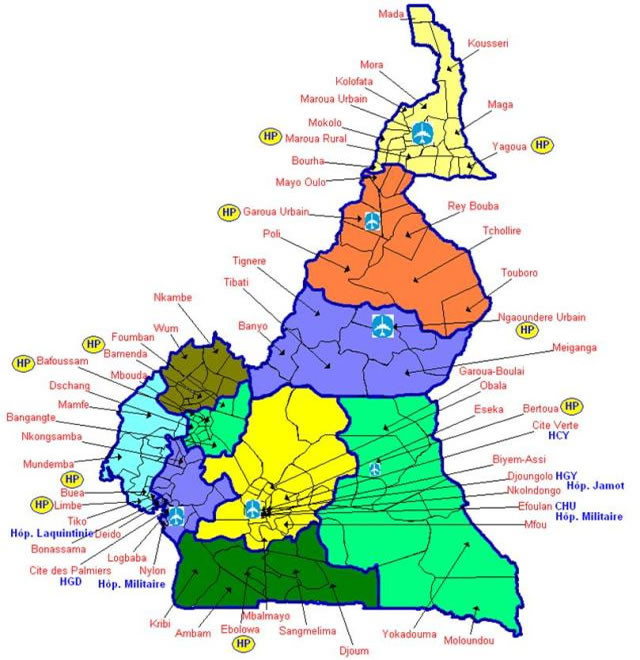 Une carte sanitaire du Cameroun