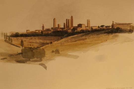 "San Gimignano (Toscana)", Aquarell, 1988