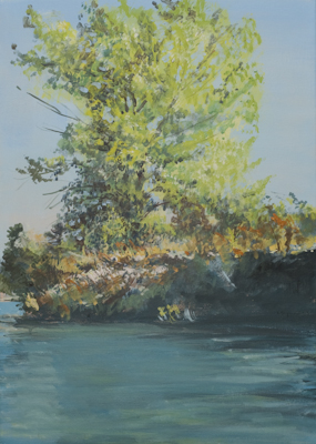 "Insel im See (Bei Münchendorf)", Acryl, 50x70cm, 2009
