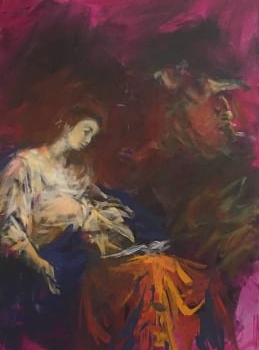 Verkündigung, 120x90cm, 2019, frei nach Kremser Schmidt
