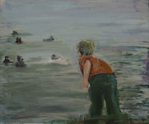 "Entenfüttern", Acryl auf Leinwand, 50x60cm, 2002