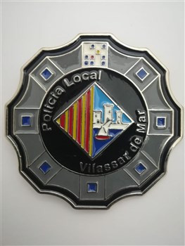 Placa de la Policía Local de Vilassar de Mar. Modelo 92