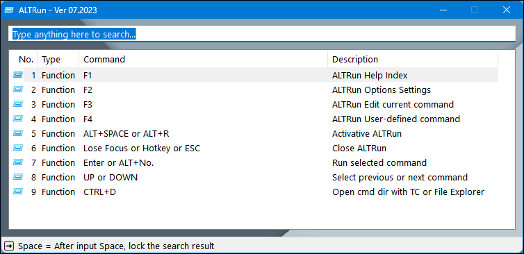ALTRun - 基于AutoHotkey的免费开源的高效启动工具
