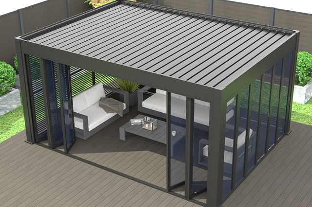 Lamellenpergola elektrisch