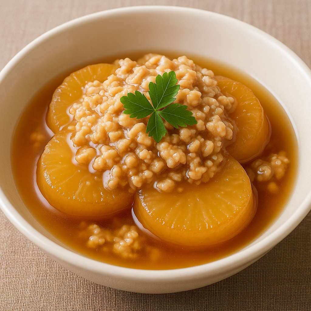 大根と鶏そぼろのあんかけ煮