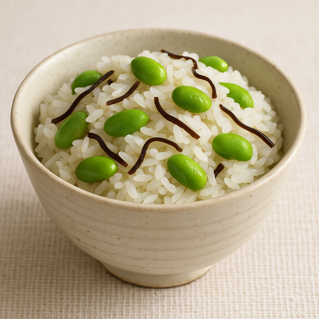 枝豆と塩昆布の混ぜごはん